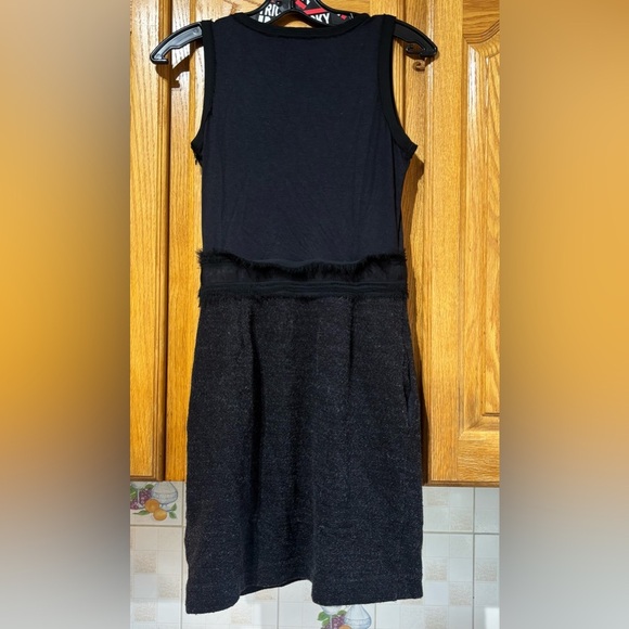 Banana Republic Rayon Wool Tweed Black Tank Dress 0 - Picture 8 of 9